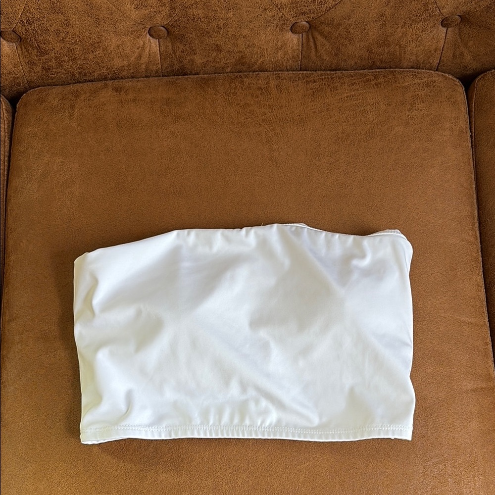 White Strapless Bandeau Top